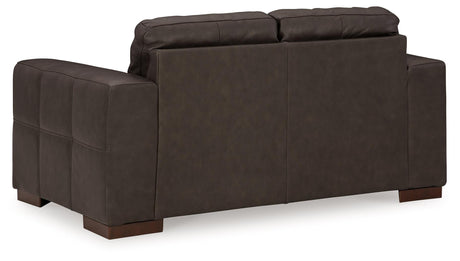 Luigi Thunder Leather Loveseat by Ashley at Eve Furniture