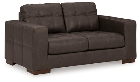 Luigi Thunder Leather Loveseat by Ashley at Eve Furniture