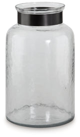 Lukasvale Clear/Pewter Finish Vase