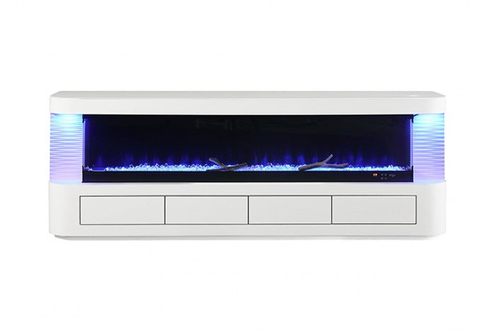 Luken White TV Stand by Furniture of America at Eve Furniture