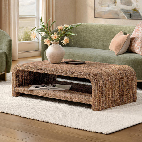 Luma Harvest Abaca 56 Rectangle Coffee Table by Classic Home at Eve Furniture