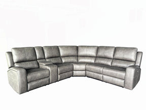 Lumen Charcoa 3-Piece Faux Leather Triple Power Reclining Sectional by Coaster at Eve Furniture