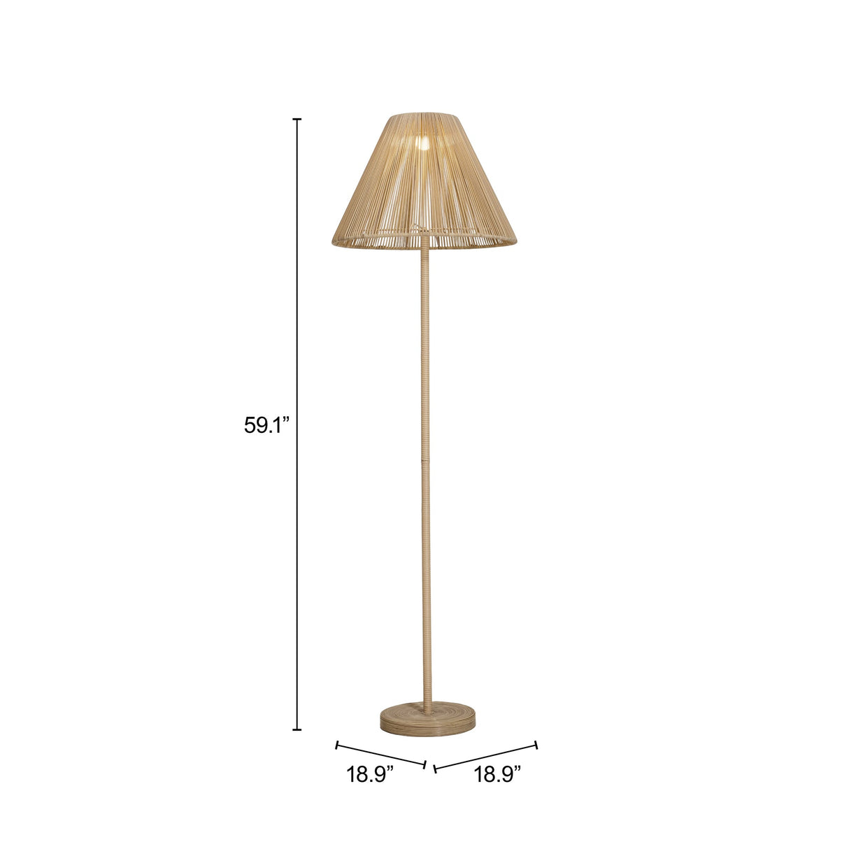 Lumika Beige Solar Floor Lamp by Zuomod at Eve Furniture