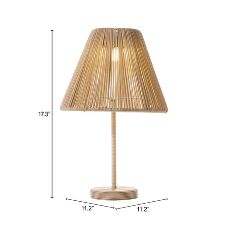 Lumika Beige Solar Table Lamp by Zuomod at Eve Furniture