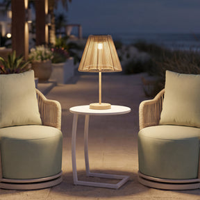 Lumika Beige Solar Table Lamp by Zuomod at Eve Furniture