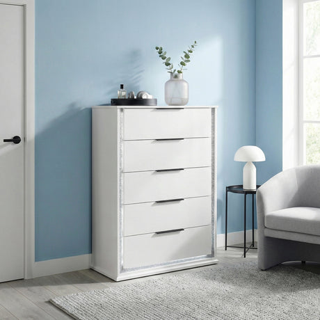 Lumin Pearl White Chest by Homelegance at Eve Furniture