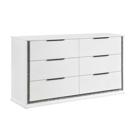 Lumin Pearl White Dresser by Homelegance at Eve Furniture