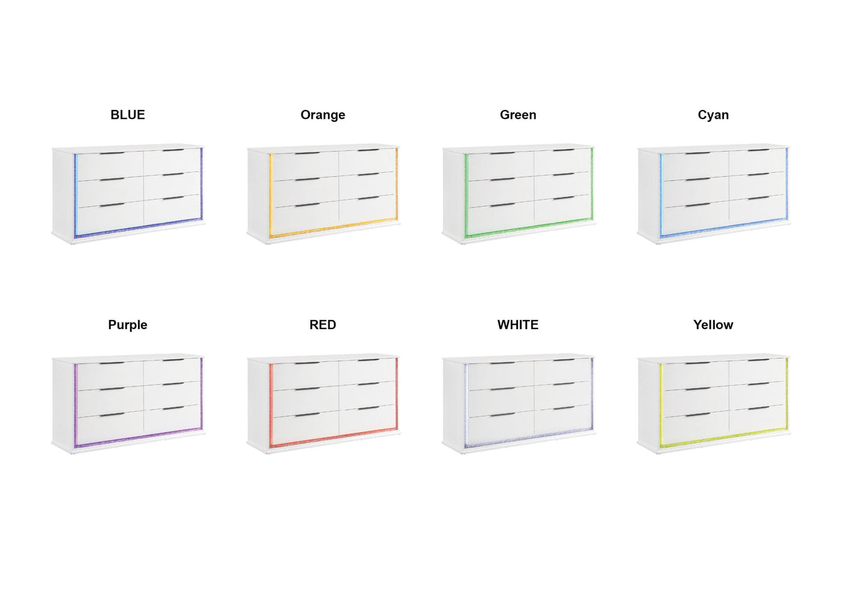 Lumin Pearl White Dresser by Homelegance at Eve Furniture