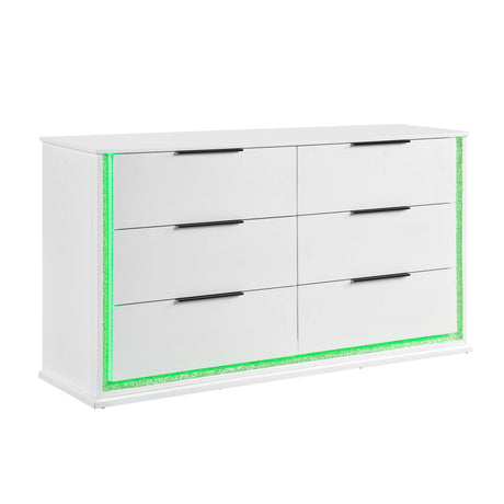 Lumin Pearl White Dresser by Homelegance at Eve Furniture