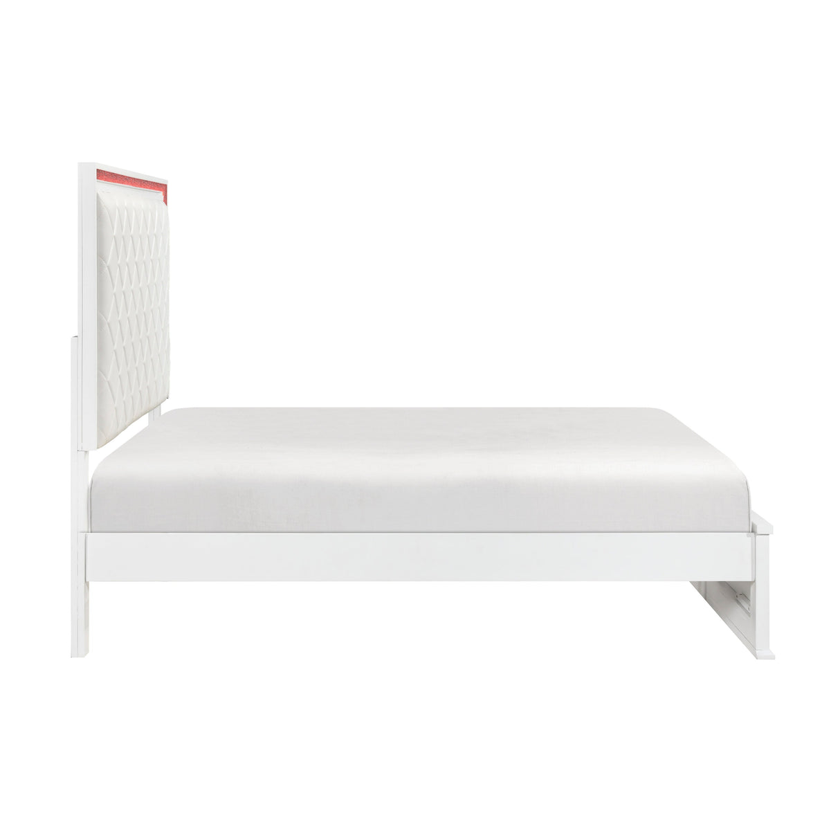Lumin Pearl White LED Panel Bedroom Set by Homelegance at Eve Furniture