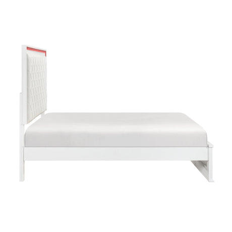 Lumin Pearl White LED Panel Bedroom Set by Homelegance at Eve Furniture
