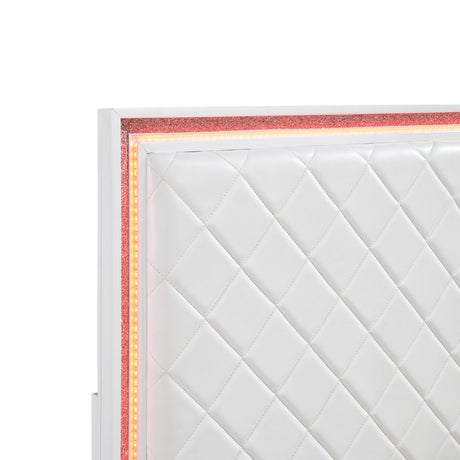 Lumin Pearl White LED Panel Bedroom Set by Homelegance at Eve Furniture