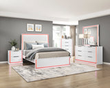 Lumin Pearl White LED Panel Bedroom Set by Homelegance at Eve Furniture