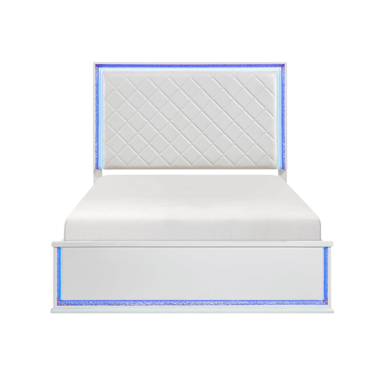 Lumin Pearl White LED Panel California King Bed by Homelegance at Eve Furniture