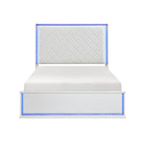 Lumin Pearl White LED Panel California King Bed by Homelegance at Eve Furniture