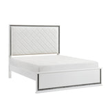 Lumin Pearl White LED Panel King Bed by Homelegance at Eve Furniture