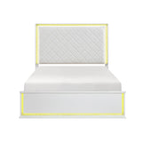 Lumin Pearl White LED Panel King Bed by Homelegance at Eve Furniture