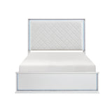 Lumin Pearl White LED Panel King Bed by Homelegance at Eve Furniture