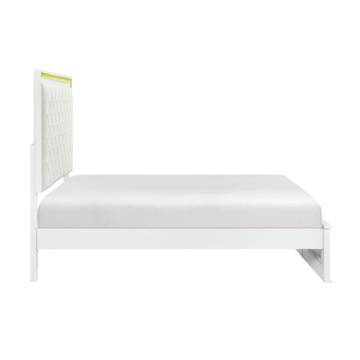 Lumin Pearl White LED Panel King Bed by Homelegance at Eve Furniture
