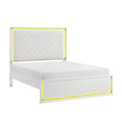 Lumin Pearl White LED Panel King Bed by Homelegance at Eve Furniture