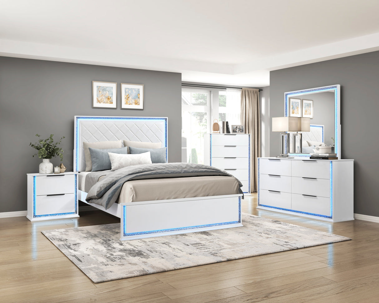Lumin Pearl White Mirror by Homelegance at Eve Furniture