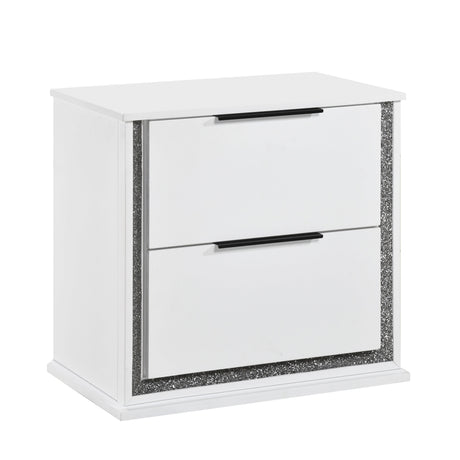 Lumin Pearl White Nightstand by Homelegance at Eve Furniture