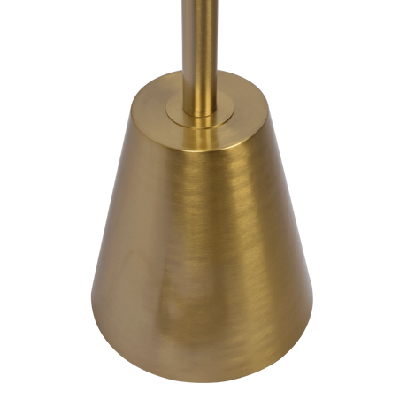 Lumina Brassed Gold Floor Lamp with Rotary Switch Triple Spots Metal Cone Base by Ashcroft Furniture at Eve Furniture
