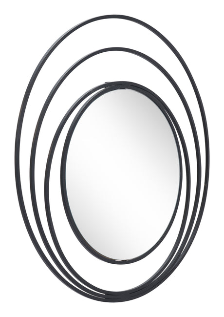 Luna Black Round Mirror by Zuomod at Eve Furniture