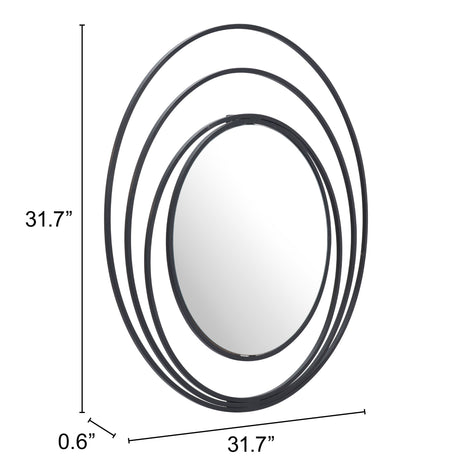 Luna Black Round Mirror by Zuomod at Eve Furniture
