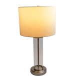 Luna Brushed Nickel Table Lamp with On/Off Switch Clear Glass Body  Metal Base