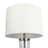 Luna Brushed Nickel Table Lamp with On/Off Switch Clear Glass Body  Metal Base