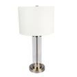 Luna Brushed Nickel Table Lamp with On/Off Switch Clear Glass Body Metal Base by Ashcroft Furniture at Eve Furniture