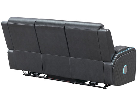 Luna Charcoal Vegan Leather 3-Piece Home Cinema Power Reclining Set by Steve Silver at Eve Furniture