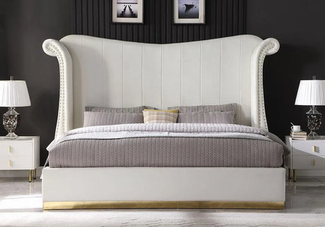 Luna Cream 66"H King Platform Bed by New Era Innovations at Eve Furniture