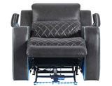 Luna Home Cinema Power Recliner, Charcoal Vegan Leather by Steve Silver at Eve Furniture