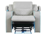 Luna Home Cinema Power Recliner, Ice Vegan Leather by Steve Silver at Eve Furniture