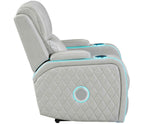 Luna Home Cinema Power Recliner, Ice Vegan Leather by Steve Silver at Eve Furniture