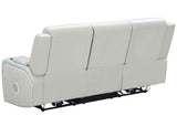 Luna Home Cinema Power Reclining Sofa, Ice Vegan Leather by Steve Silver at Eve Furniture