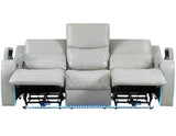 Luna Home Cinema Power Reclining Sofa, Ice Vegan Leather by Steve Silver at Eve Furniture