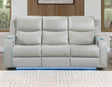 Luna Home Cinema Power Reclining Sofa, Ice Vegan Leather by Steve Silver at Eve Furniture