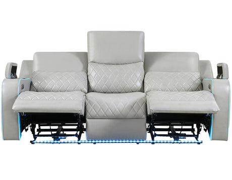 Luna Ice Vegan Leather 3-Piece Home Cinema Power Reclining Set by Steve Silver at Eve Furniture