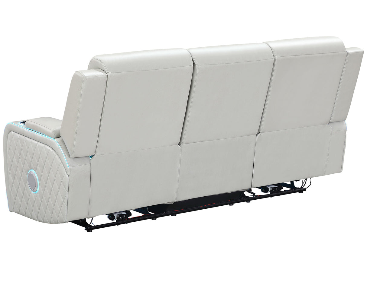 Luna Ice Vegan Leather 3-Piece Home Cinema Power Reclining Set by Steve Silver at Eve Furniture