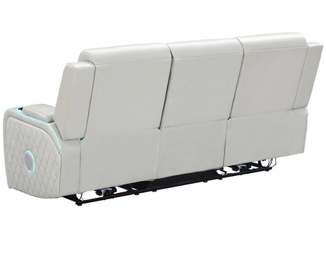 Luna Ice Vegan Leather 3-Piece Home Cinema Power Reclining Set by Steve Silver at Eve Furniture
