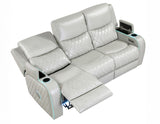 Luna Ice Vegan Leather 3-Piece Home Cinema Power Reclining Set by Steve Silver at Eve Furniture