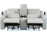 Luna Ice Vegan Leather 3-Piece Home Cinema Power Reclining Set by Steve Silver at Eve Furniture