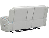 Luna Ice Vegan Leather 3-Piece Home Cinema Power Reclining Set by Steve Silver at Eve Furniture