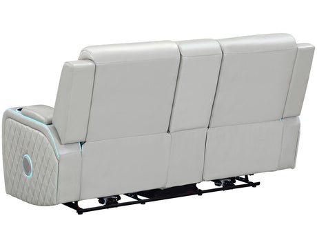 Luna Ice Vegan Leather 3-Piece Home Cinema Power Reclining Set by Steve Silver at Eve Furniture