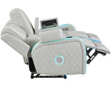 Luna Ice Vegan Leather 3-Piece Home Cinema Power Reclining Set by Steve Silver at Eve Furniture