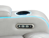 Luna Ice Vegan Leather 3-Piece Home Cinema Power Reclining Set by Steve Silver at Eve Furniture