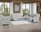 Luna Ice Vegan Leather 3-Piece Home Cinema Power Reclining Set by Steve Silver at Eve Furniture